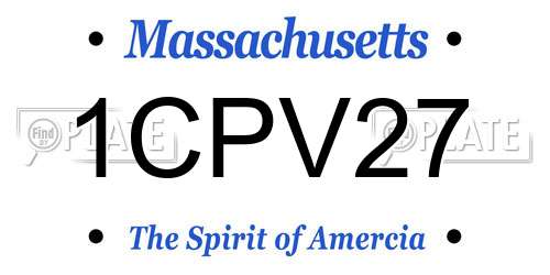 1CPV27 Massachusetts License Plate