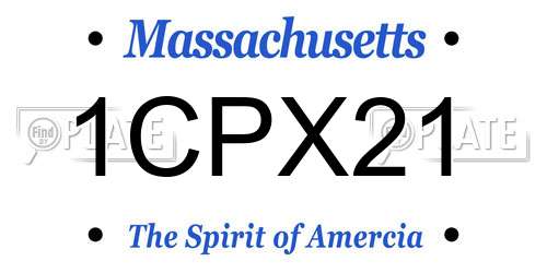 1CPX21 Massachusetts License Plate