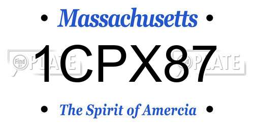 1CPX87 Massachusetts License Plate