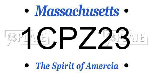 1CPZ23 Massachusetts License Plate