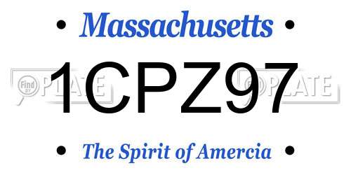 1CPZ97 Massachusetts License Plate