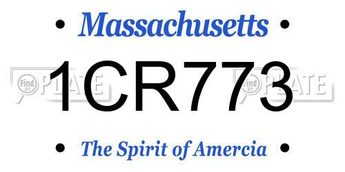 1CR773 Massachusetts License Plate