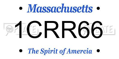 1CRR66 Massachusetts License Plate