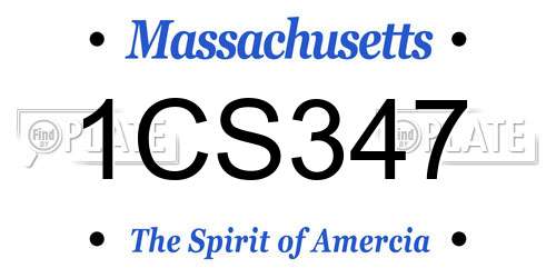 1CS347 Massachusetts License Plate