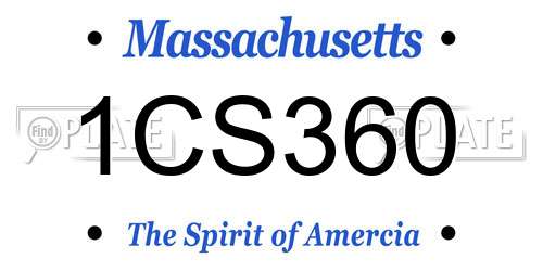 1CS360 Massachusetts License Plate