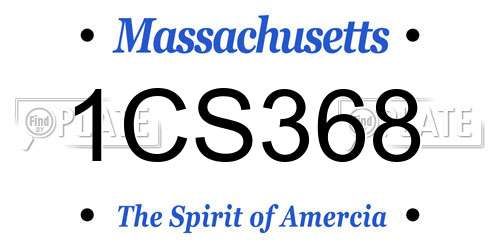 1CS368 Massachusetts License Plate