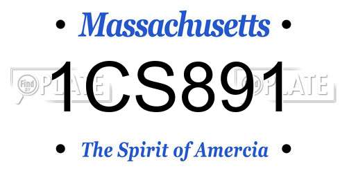 1CS891 Massachusetts License Plate
