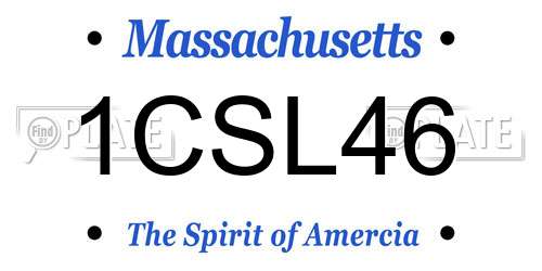 1CSL46 Massachusetts License Plate