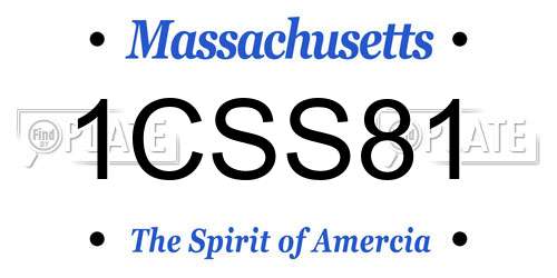 1CSS81 Massachusetts License Plate
