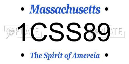 1CSS89 Massachusetts License Plate