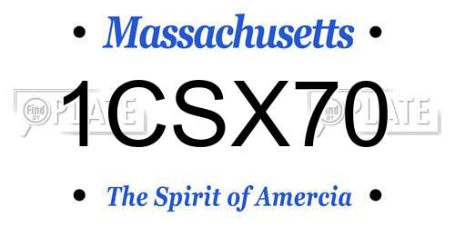 1CSX70 Massachusetts License Plate