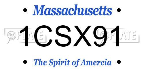 1CSX91 Massachusetts License Plate