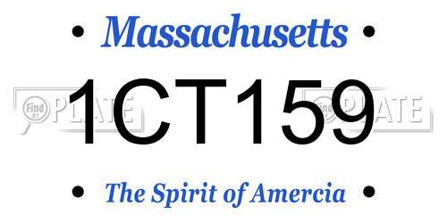 1CT159 Massachusetts License Plate