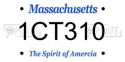 1CT310 Massachusetts License Plate