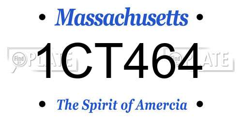 1CT464 Massachusetts License Plate