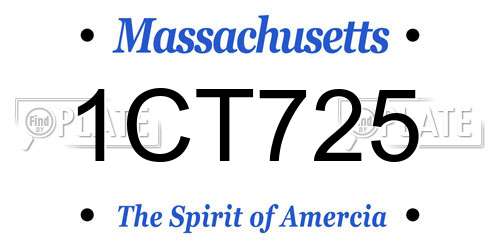 1CT725 Massachusetts License Plate