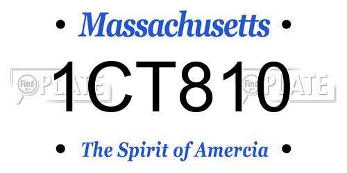 1CT810 Massachusetts License Plate