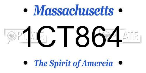 1CT864 Massachusetts License Plate