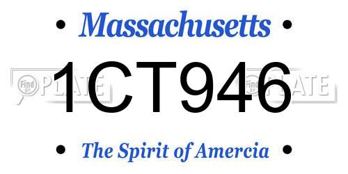 1CT946 Massachusetts License Plate