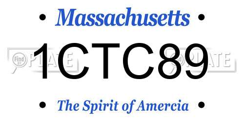 1CTC89 Massachusetts License Plate