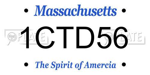 1CTD56 Massachusetts License Plate