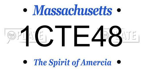 1CTE48 Massachusetts License Plate