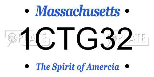 1CTG32 Massachusetts License Plate