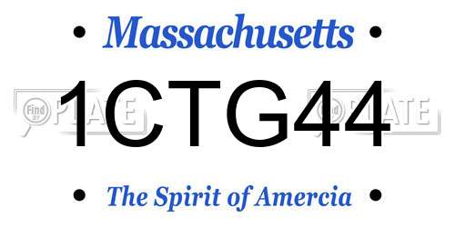1CTG44 Massachusetts License Plate
