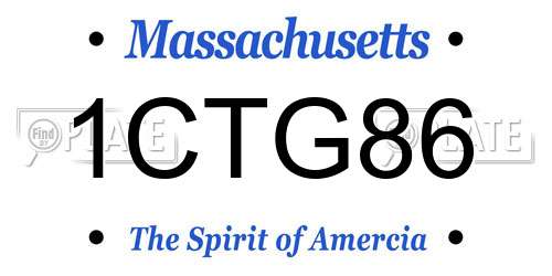 1CTG86 Massachusetts License Plate