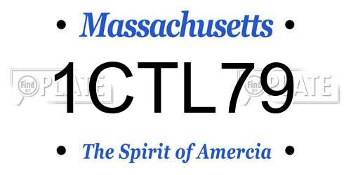 1CTL79 Massachusetts License Plate