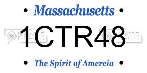 1CTR48 Massachusetts License Plate