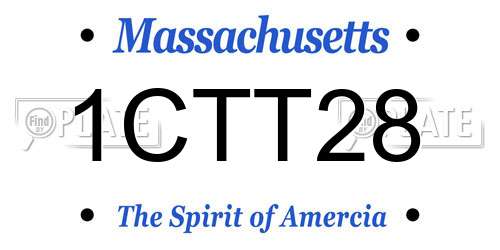 1CTT28 Massachusetts License Plate