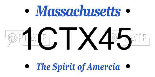 1CTX45 Massachusetts License Plate