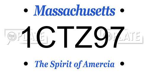 1CTZ97 Massachusetts License Plate