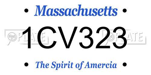 1CV323 Massachusetts License Plate
