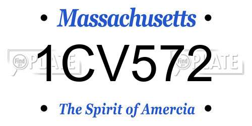 1CV572 Massachusetts License Plate