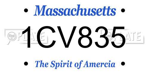 1CV835 Massachusetts License Plate