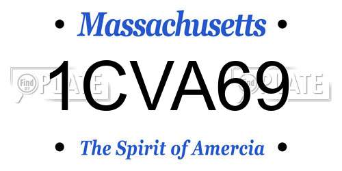 1CVA69 Massachusetts License Plate