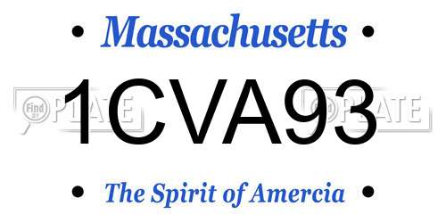 1CVA93 Massachusetts License Plate