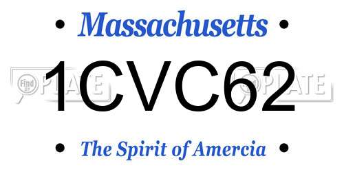 1CVC62 Massachusetts License Plate