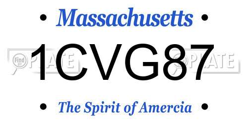 1CVG87 Massachusetts License Plate
