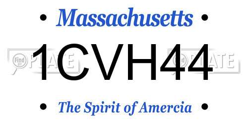 1CVH44 Massachusetts License Plate
