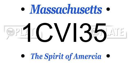 1CVI35 Massachusetts License Plate