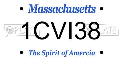 1CVI38 Massachusetts License Plate