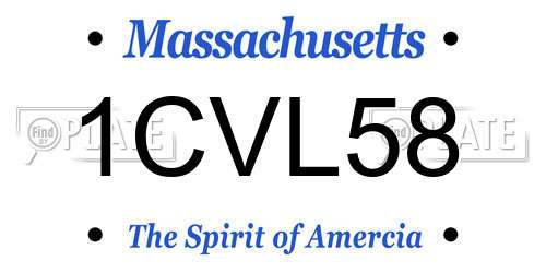 1CVL58 Massachusetts License Plate