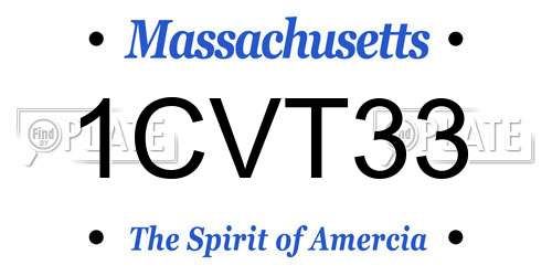 1CVT33 Massachusetts License Plate