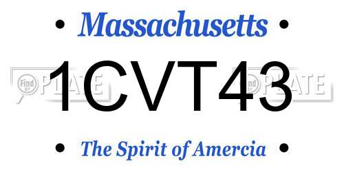 1CVT43 Massachusetts License Plate