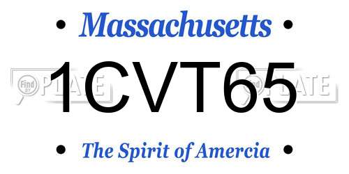1CVT65 Massachusetts License Plate