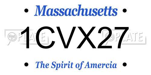 1CVX27 Massachusetts License Plate