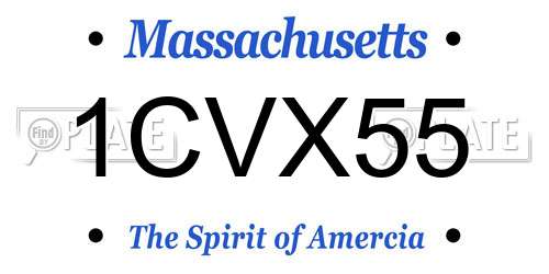 1CVX55 Massachusetts License Plate